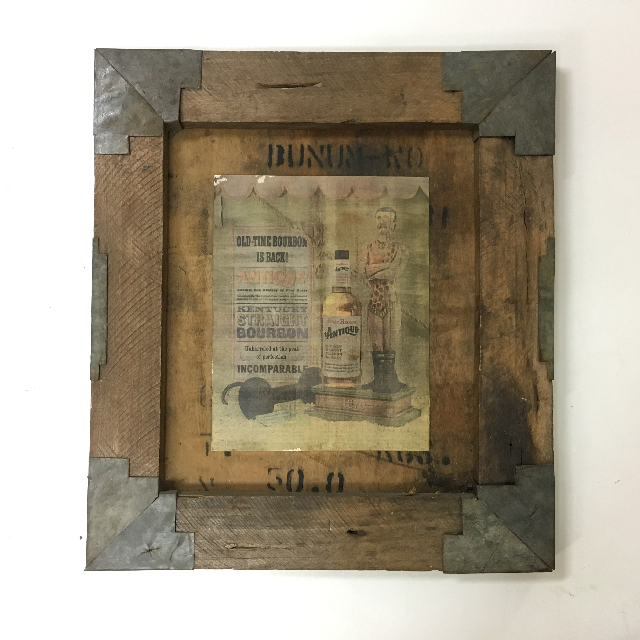 ARTWORK, Advertising Poster In Rustic Frame - Kentucky Straight Bourbon